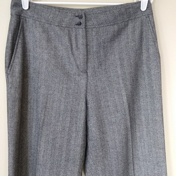 Valerie Stevens Striped Woolmark Blend Trouser Dress Pants 12 Gray Black White - Picture 8 of 16